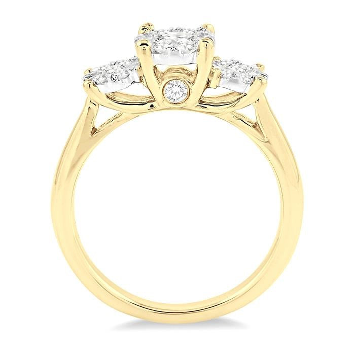 1 Ctw Shine Bright Round Cut Diamond Ring in 14K Yellow and White Gold