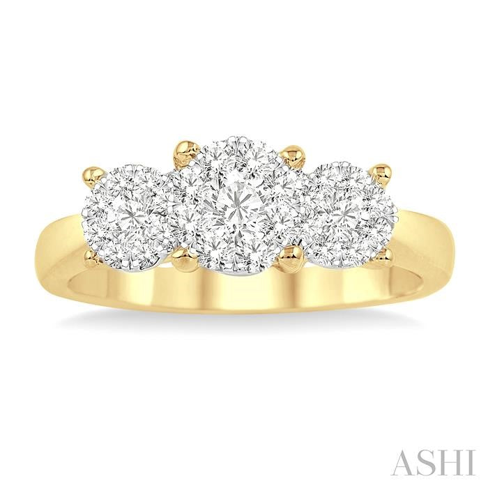 1 Ctw Shine Bright Round Cut Diamond Ring in 14K Yellow and White Gold