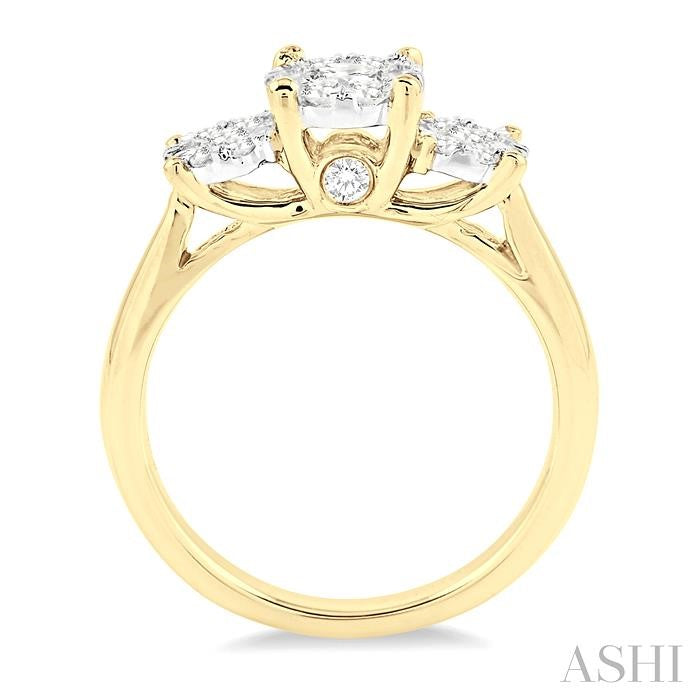 1 Ctw Shine Bright Round Cut Diamond Ring in 14K Yellow and White Gold
