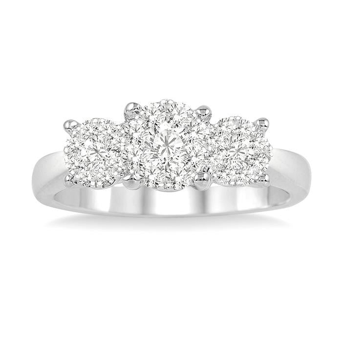 3/4 Ctw Shine Bright Round Cut Diamond Ring in 14K White Gold