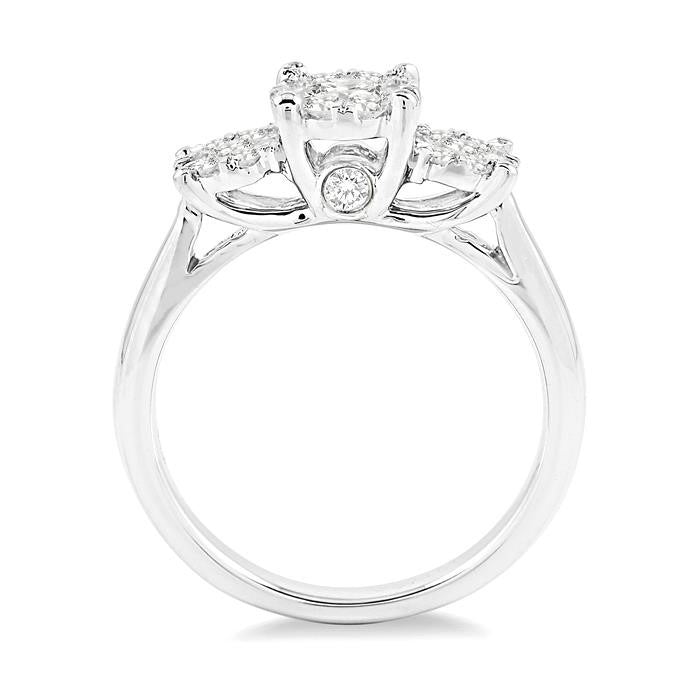 3/4 Ctw Shine Bright Round Cut Diamond Ring in 14K White Gold