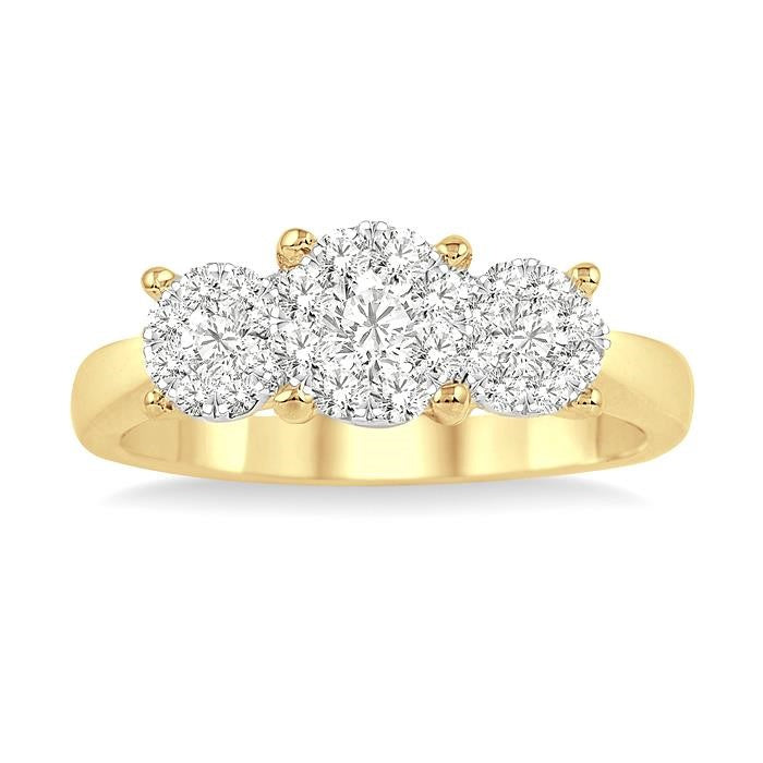 3/4 Ctw Shine Bright Round Cut Diamond Ring in 14K Yellow and White Gold