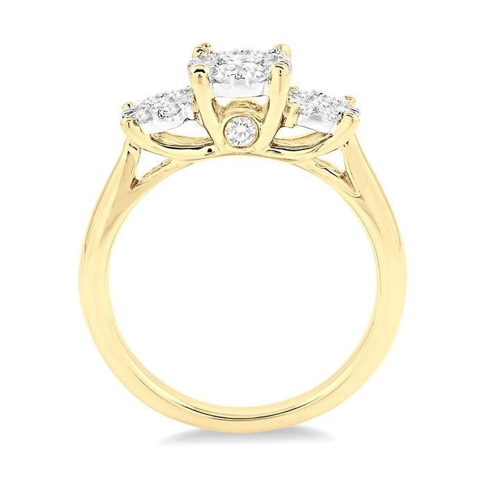 3/4 Ctw Shine Bright Round Cut Diamond Ring in 14K Yellow and White Gold