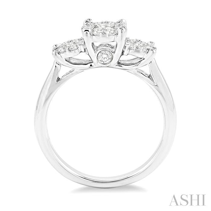 3/4 Ctw Shine Bright Round Cut Diamond Ring in 14K White Gold