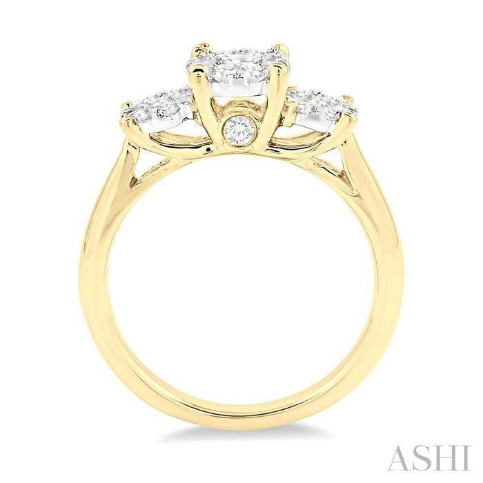 3/4 Ctw Shine Bright Round Cut Diamond Ring in 14K Yellow and White Gold