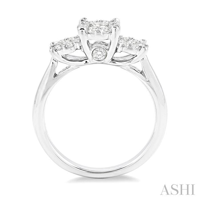 3/4 Ctw Shine Bright Round Cut Diamond Ring in 14K White Gold