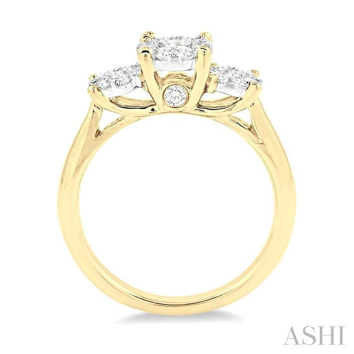 3/4 Ctw Shine Bright Round Cut Diamond Ring in 14K Yellow and White Gold