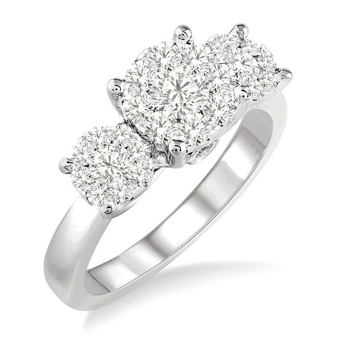 1/2 Ctw Shine Bright Round Cut Diamond Ring in 14K White Gold