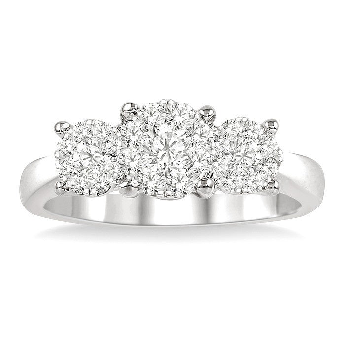 1/2 Ctw Shine Bright Round Cut Diamond Ring in 14K White Gold