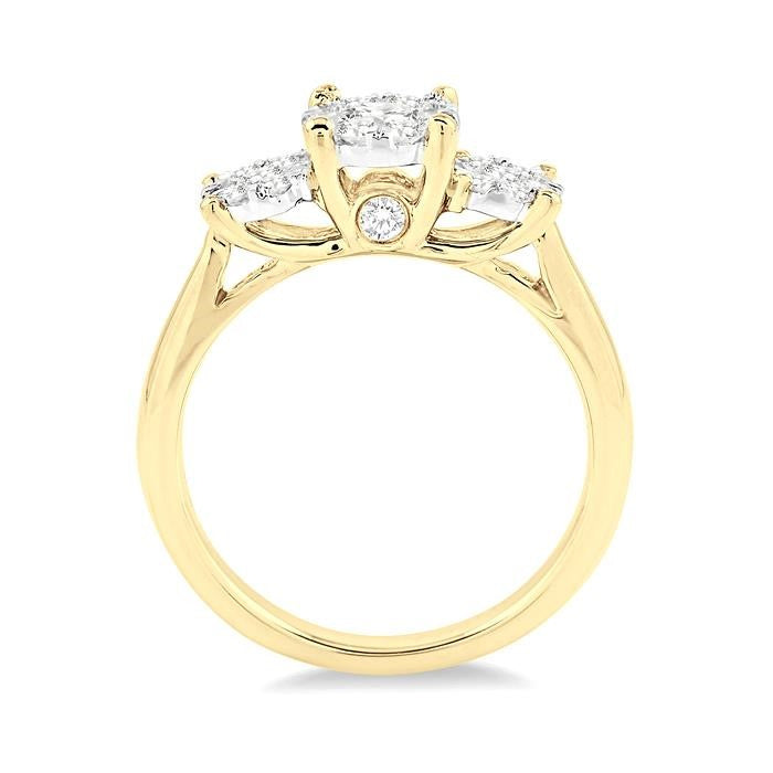 1/2 Ctw Shine Bright Round Cut Diamond Ring in 14K Yellow and White Gold