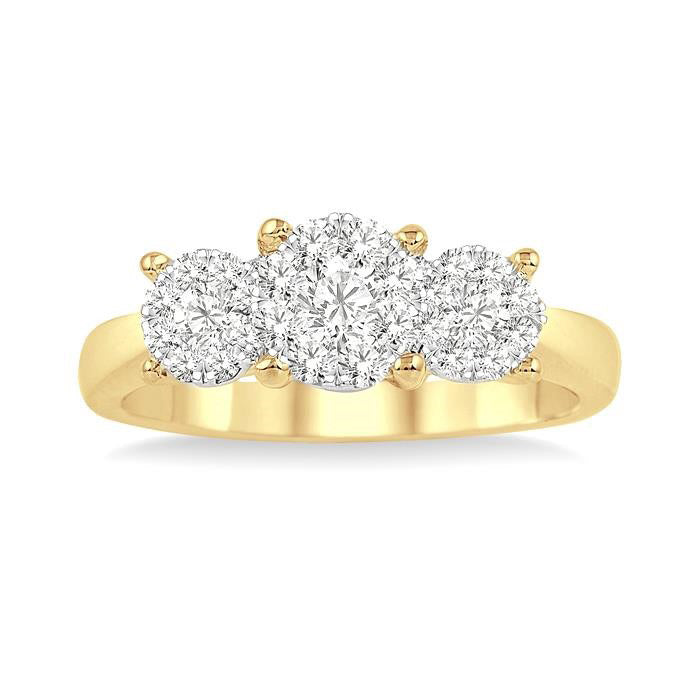 1/2 Ctw Shine Bright Round Cut Diamond Ring in 14K Yellow and White Gold