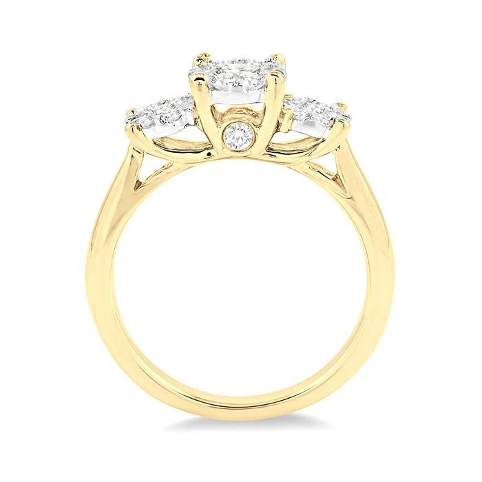 1/2 Ctw Shine Bright Round Cut Diamond Ring in 14K Yellow and White Gold
