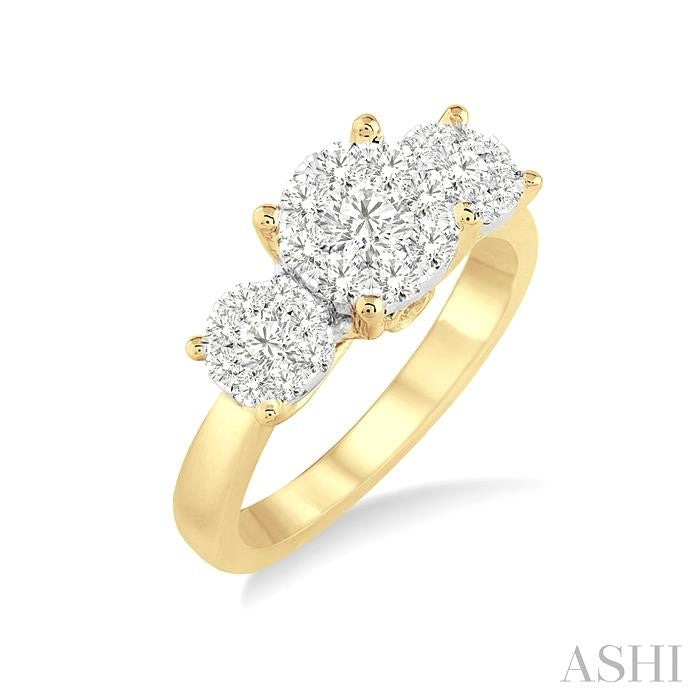 1/2 Ctw Shine Bright Round Cut Diamond Ring in 14K Yellow and White Gold