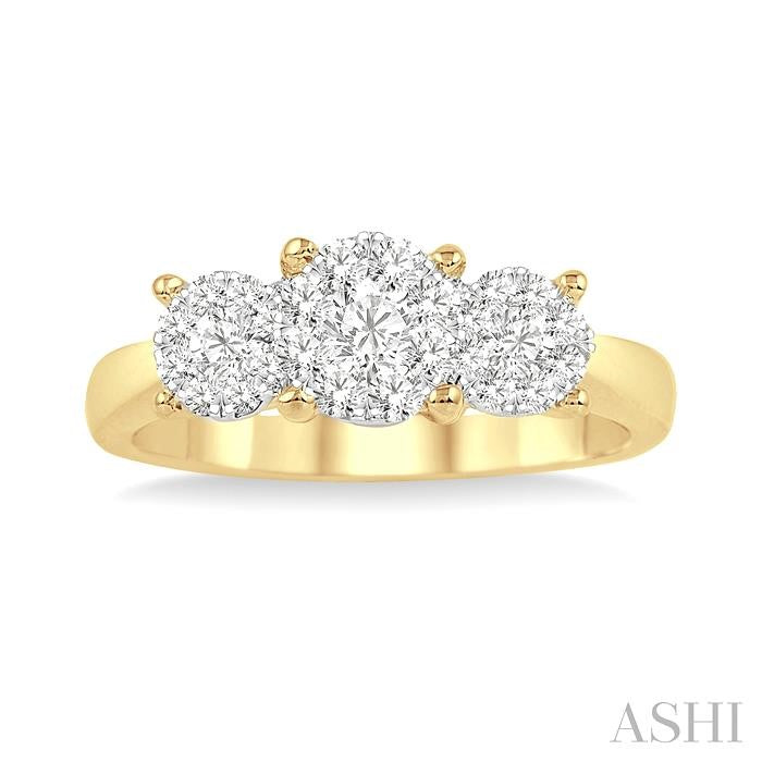 1/2 Ctw Shine Bright Round Cut Diamond Ring in 14K Yellow and White Gold