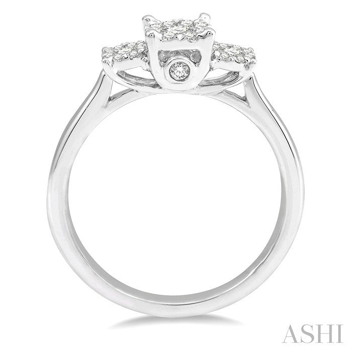 1/3 Ctw Shine Bright Round Cut Diamond Ring in 14K White Gold