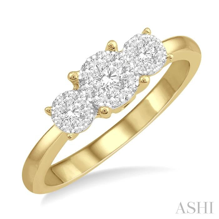 1/3 Ctw Shine Bright Round Cut Diamond Ring in 14K Yellow and White Gold