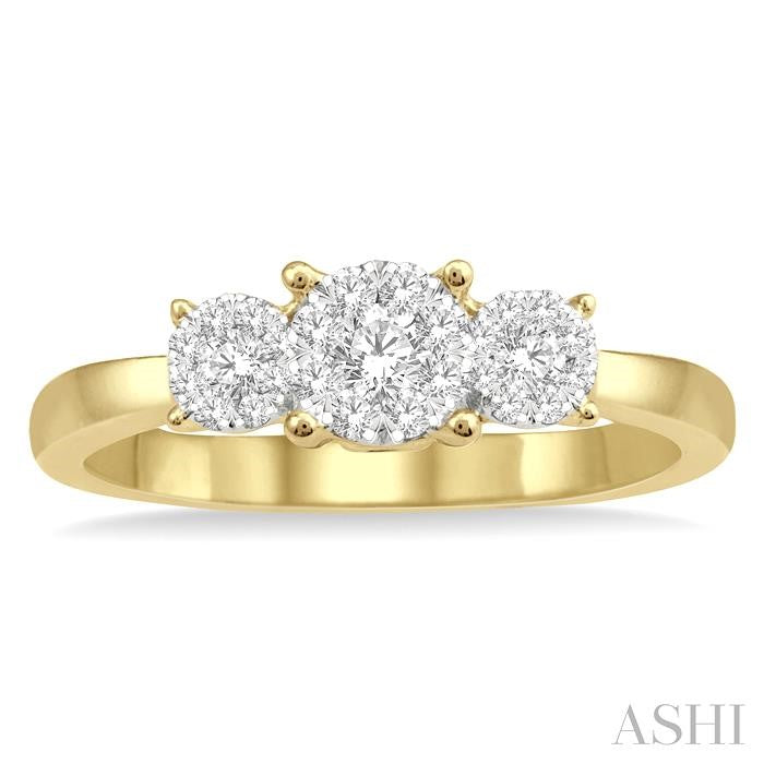 1/3 Ctw Shine Bright Round Cut Diamond Ring in 14K Yellow and White Gold