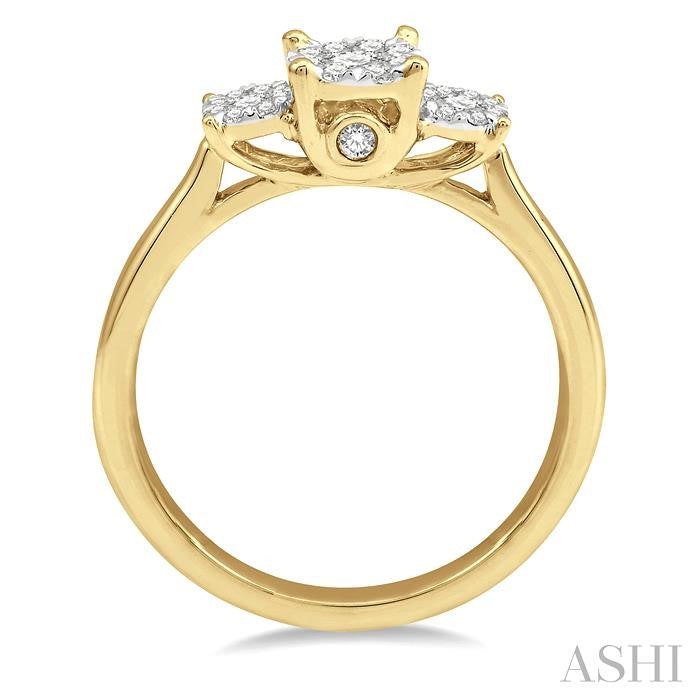 1/3 Ctw Shine Bright Round Cut Diamond Ring in 14K Yellow and White Gold