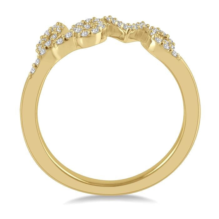 1/5 Ctw Love Round Cut Diamond Fashion Ring in 14K Yellow Gold