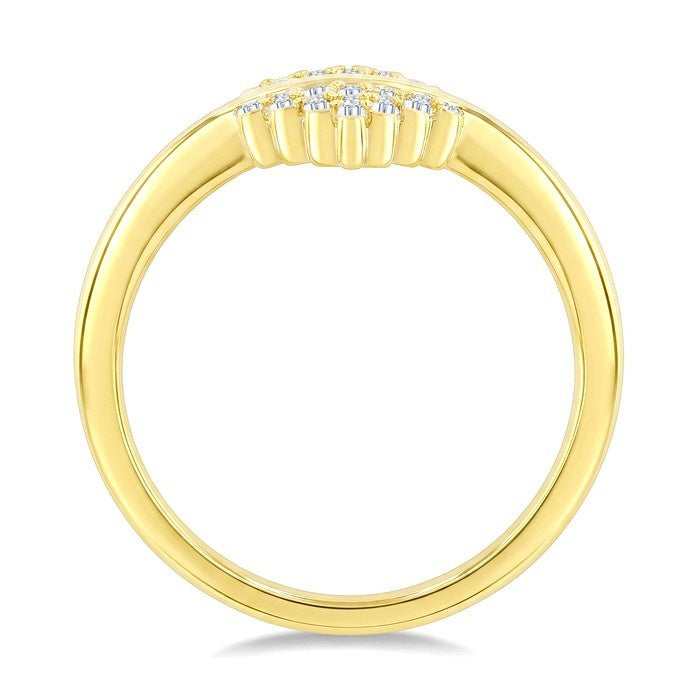 1/2 Ctw Fusion Baguette and Round Cut Diamond Fashion Ring in 14K Yellow Gold