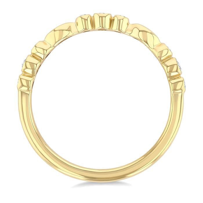1/10 Ctw Round Cut Diamond Stackable Band in 10K Yellow Gold