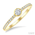 1/3 Ctw Bezel Set Round Cut Diamond Luna Bezel Fashion Ring in 14K Yellow Gold