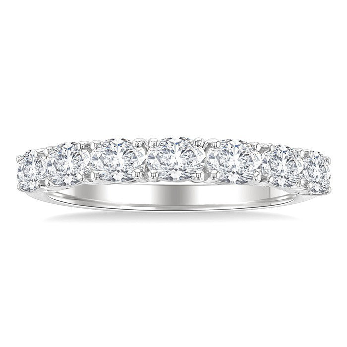 1 Ctw East-West Oval Cut Diamond Fashion Band in 14K White Gold