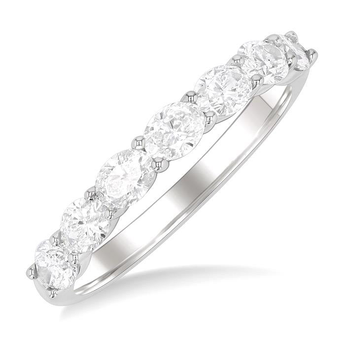 1 Ctw East-West Oval Cut Diamond Fashion Band in 14K White Gold