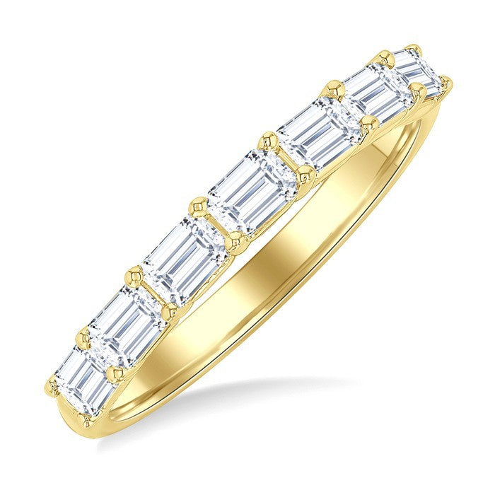 1 Ctw East-West Emerald Cut Diamond Fashion Band in 14K Yellow Gold