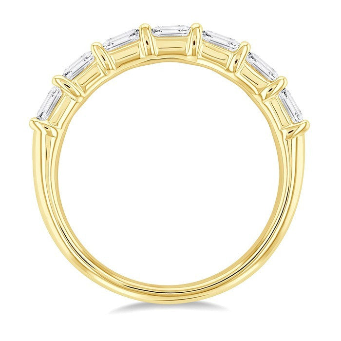 1 Ctw East-West Emerald Cut Diamond Fashion Band in 14K Yellow Gold