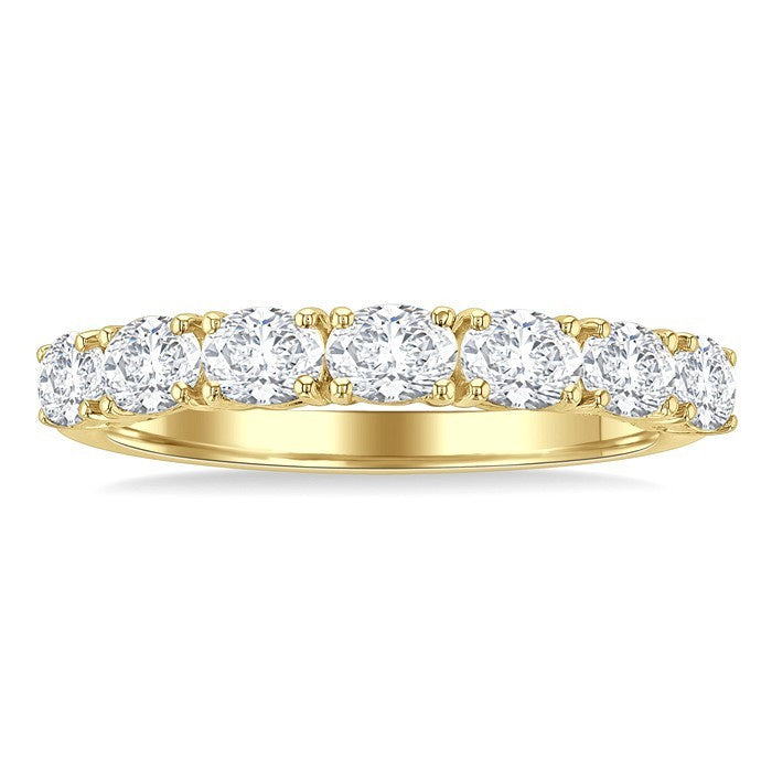 1 Ctw East-West Oval Cut Diamond Fashion Band in 14K Yellow Gold