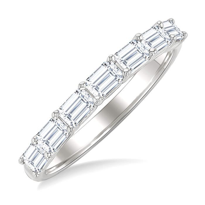 1 Ctw East-West Emerald Cut Diamond Fashion Band in 14K White Gold
