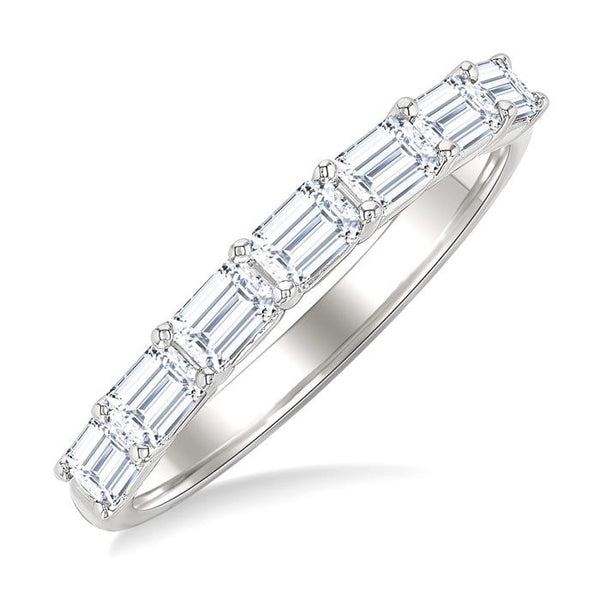1 Ctw East-West Emerald Cut Diamond Fashion Band in 14K White Gold