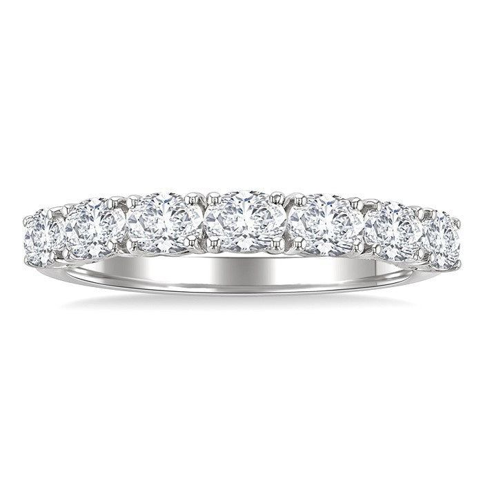 1 Ctw East-West Oval Cut Diamond Fashion Band in 14K White Gold