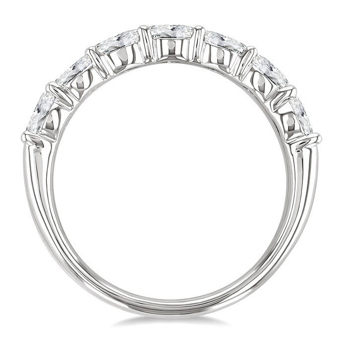 1 Ctw East-West Oval Cut Diamond Fashion Band in 14K White Gold