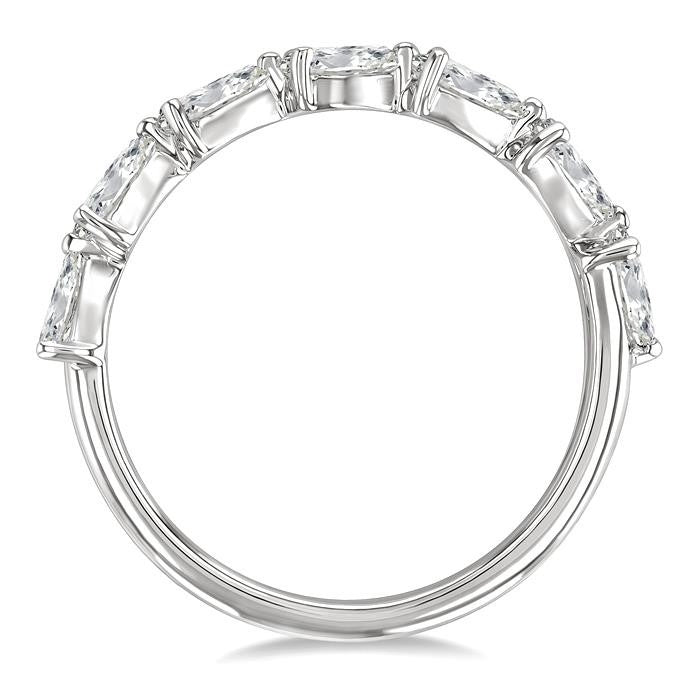 1 Ctw East-West Pear Shape Diamond Fashion Band in 14K White Gold