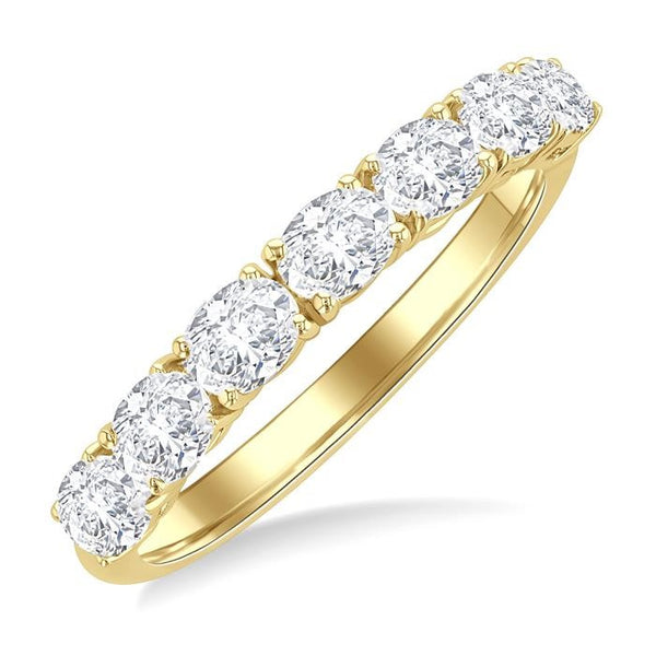 1 Ctw East-West Oval Cut Diamond Fashion Band in 14K Yellow Gold