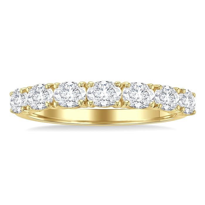 1 Ctw East-West Oval Cut Diamond Fashion Band in 14K Yellow Gold