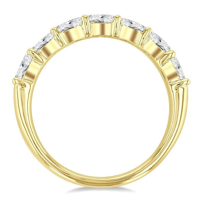 1 Ctw East-West Oval Cut Diamond Fashion Band in 14K Yellow Gold