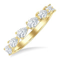 1 Ctw East-West Pear Shape Diamond Fashion Band in 14K Yellow Gold