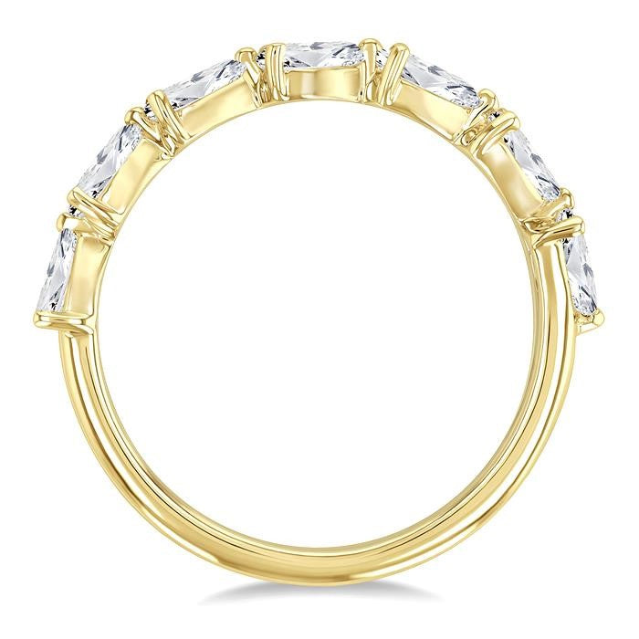 1 Ctw East-West Pear Shape Diamond Fashion Band in 14K Yellow Gold