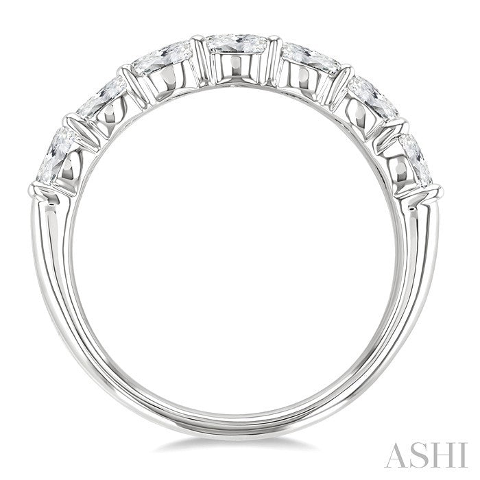 1 Ctw East-West Oval Cut Diamond Fashion Band in 14K White Gold