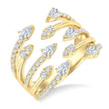 1 Ctw Five-Way Split Pear and Round Cut Diamond Fashion Open Ring in 14K Yellow Gold