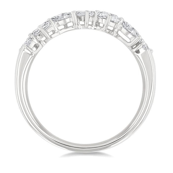 3/4 Ctw Mixed Cut Diamond Fashion Band in 14K White Gold