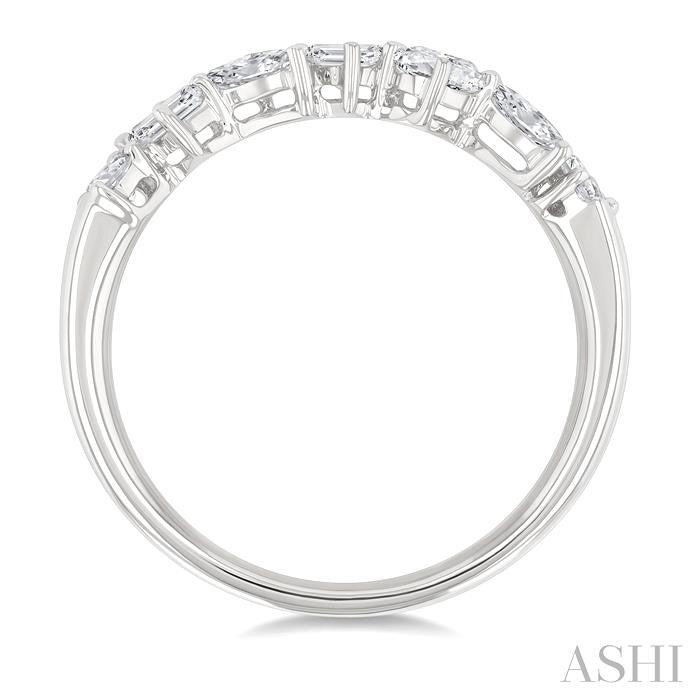 3/4 Ctw Mixed Cut Diamond Fashion Band in 14K White Gold