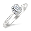 1/4 Ctw Octagon and Round Cut Diamond Fashion Halo Ring in 14K White Gold