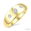 1/4 Ctw Round Cut Diamond Aeris Gold 3 Stone Fashion Ring in 14K Yellow Gold