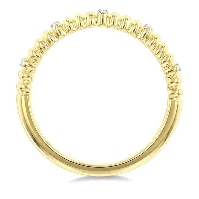 1/10 Ctw Round Cut Diamond Pirouette Fashion Band in 10K Yellow Gold