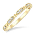 1/10 Ctw Bar Link Round Cut Diamond Stackable Fashion Band in 10K Yellow Gold