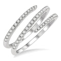 3/8 Ctw Open-End Round Cut Diamond Fashion Ring in 14K White Gold
